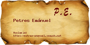 Petres Emánuel névjegykártya
